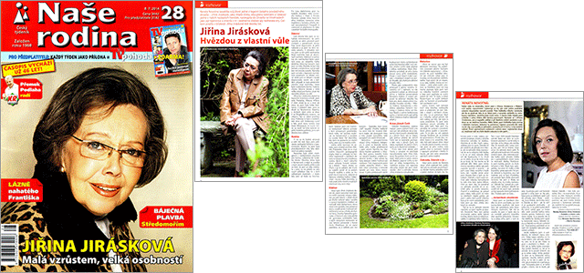 Časopis Naše rodina otiskl v čísle 28 ukázky z knihy Jiřina Jirásková - Hvězdou z vlastní vůle.